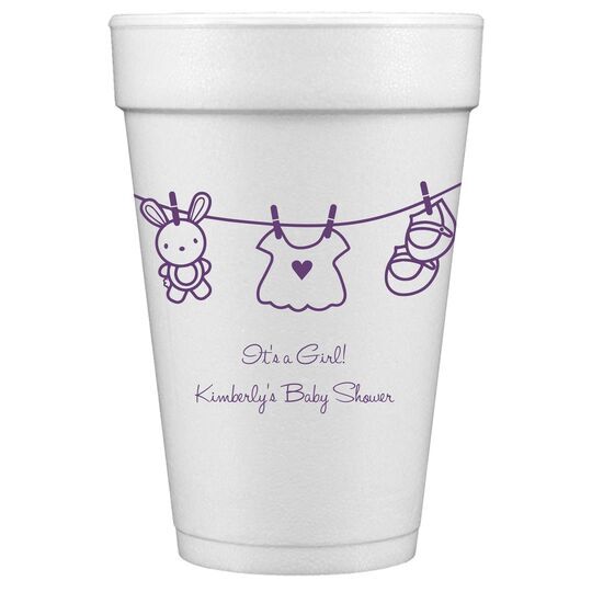 Toy Rabbit Clothesline Styrofoam Cups